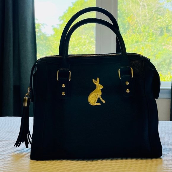 Pepaloves Handbags - Rare Pepaloves Large Bunny Satchel With Zip Top Closure in Navy Blue New No Tags